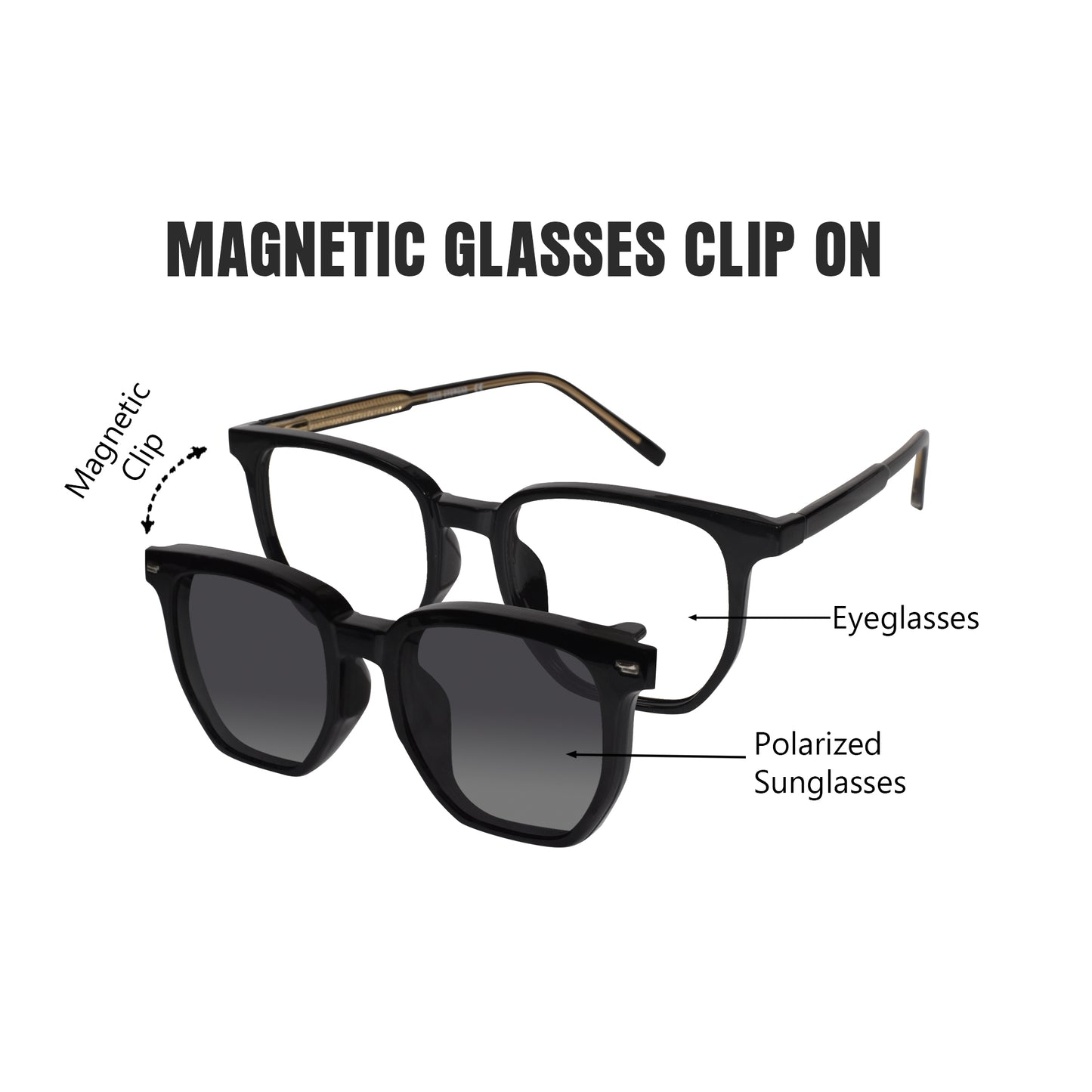 Clip On Wayfarer eyeglasses for men & women