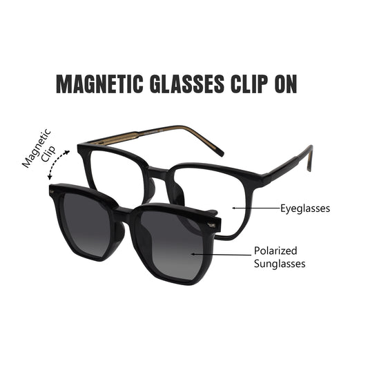 Clip On Wayfarer Eyeglasses For Men & Women