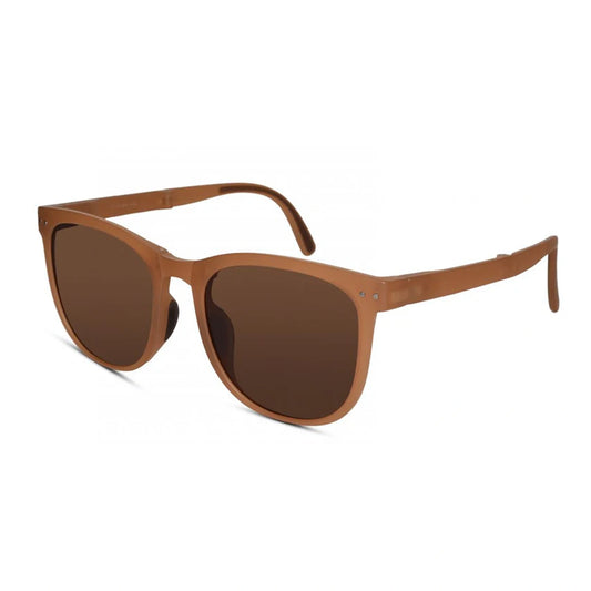 Foldable Polarized Matt Brown Wayfarer Sunglasses