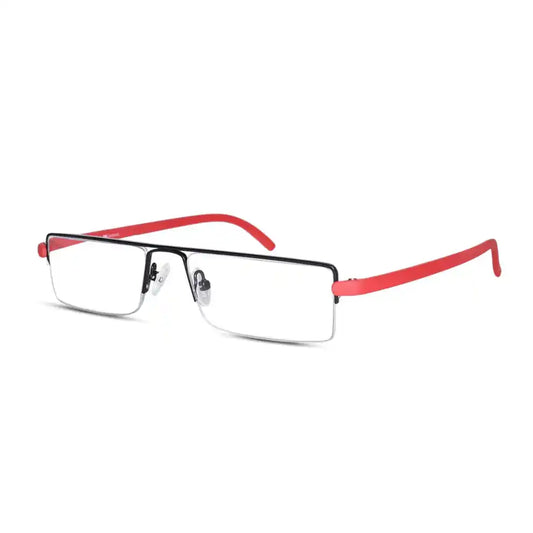 Readers Matte Black - Red Half Rim Rectangle