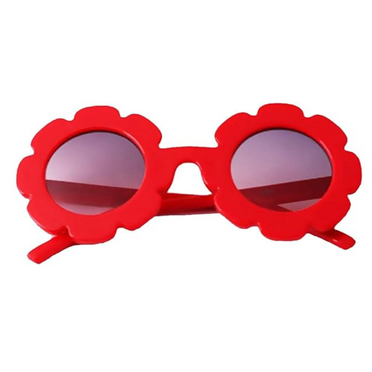 Red Vintage Round Sunglasses For Kids