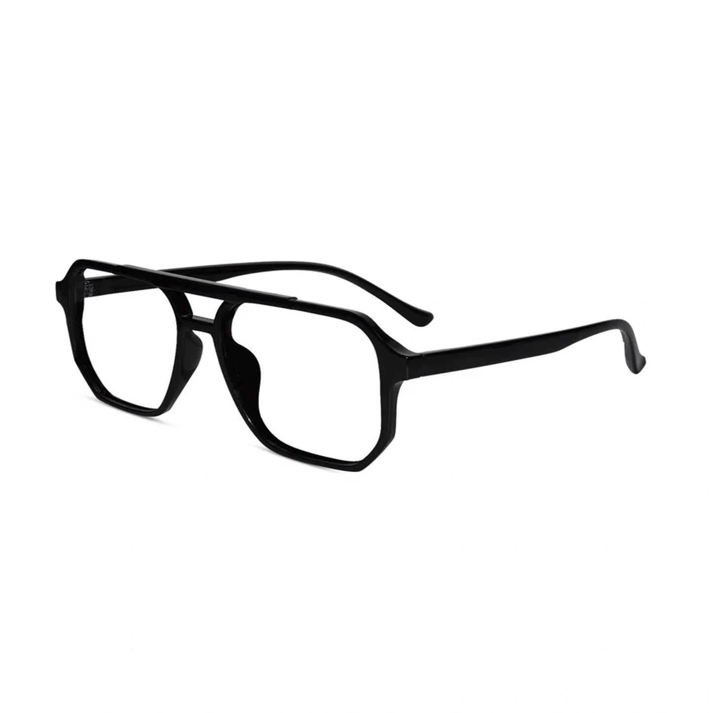 Matt Black Marshall Hexagonal Full Rim Eyeglasses For Men
