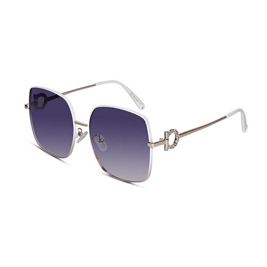 Designer  Oversize White Square Sunglasses
