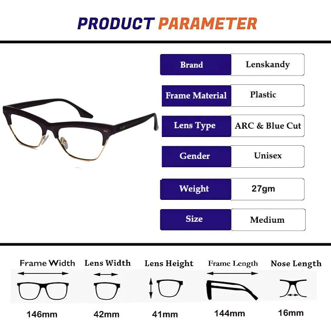 Crystal Brown with Golden Cat eye Eyeglasses