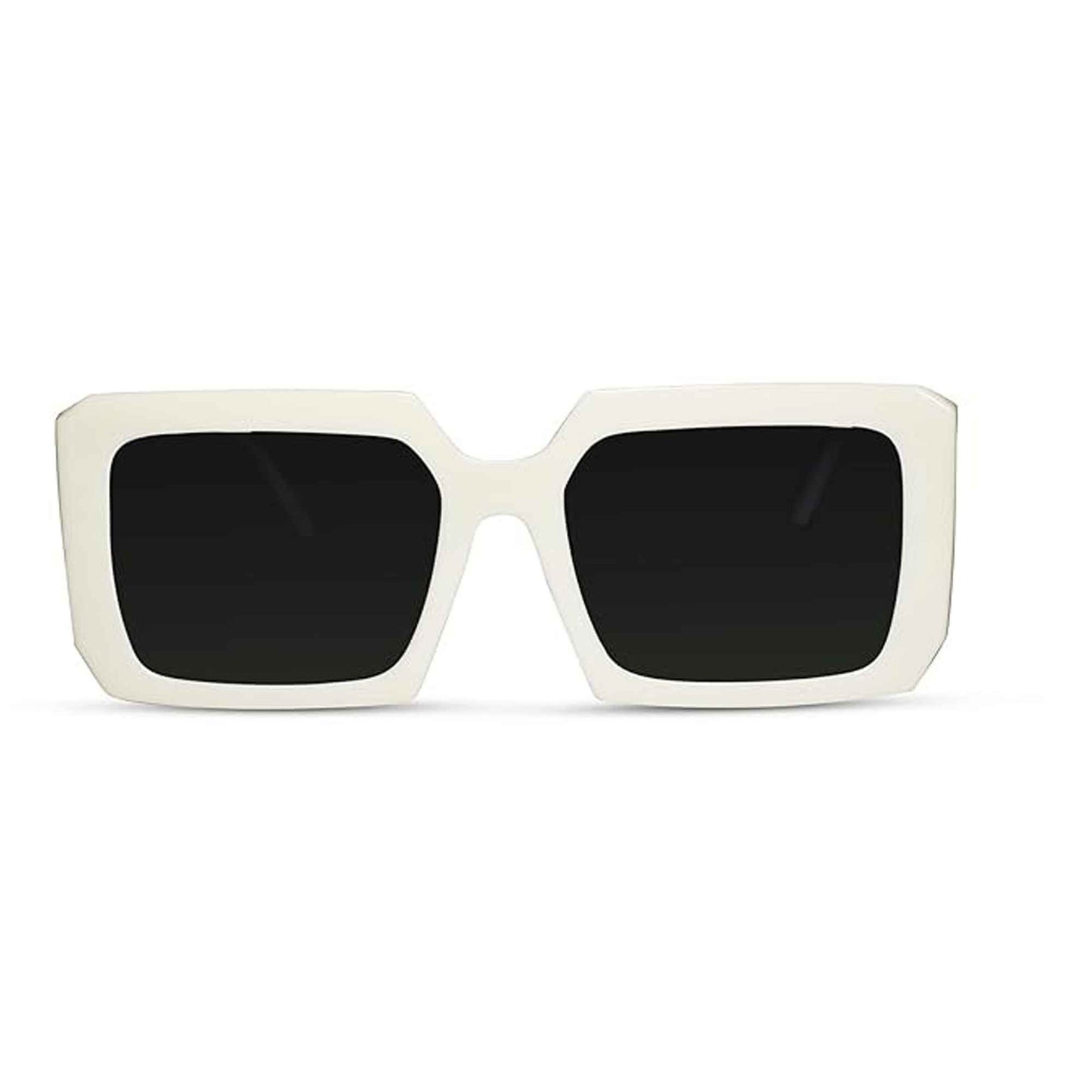 White Designer  Rectangular Sunglasses For Women