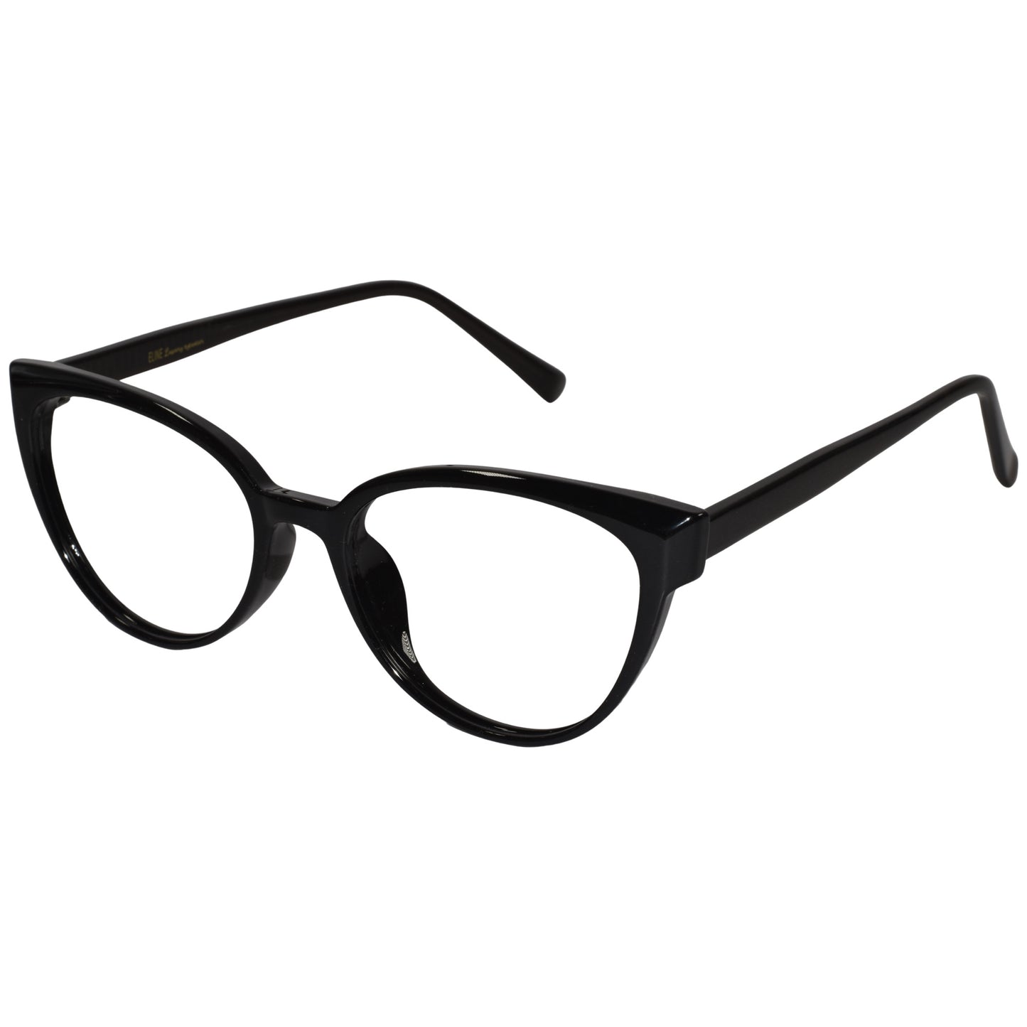 Glossy Black Cat-eye Eyeglasses For Women