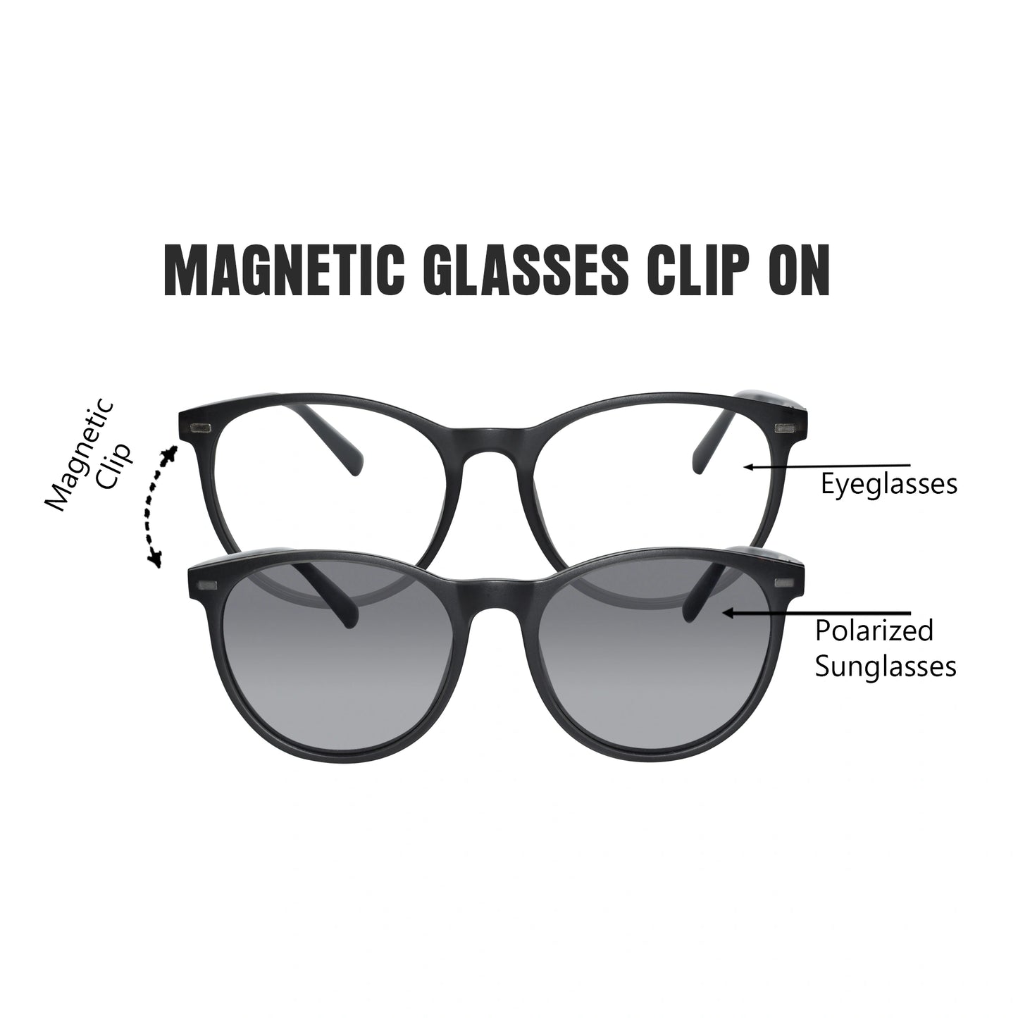 Brown Clip On Round Eyeglasses For Men & Women