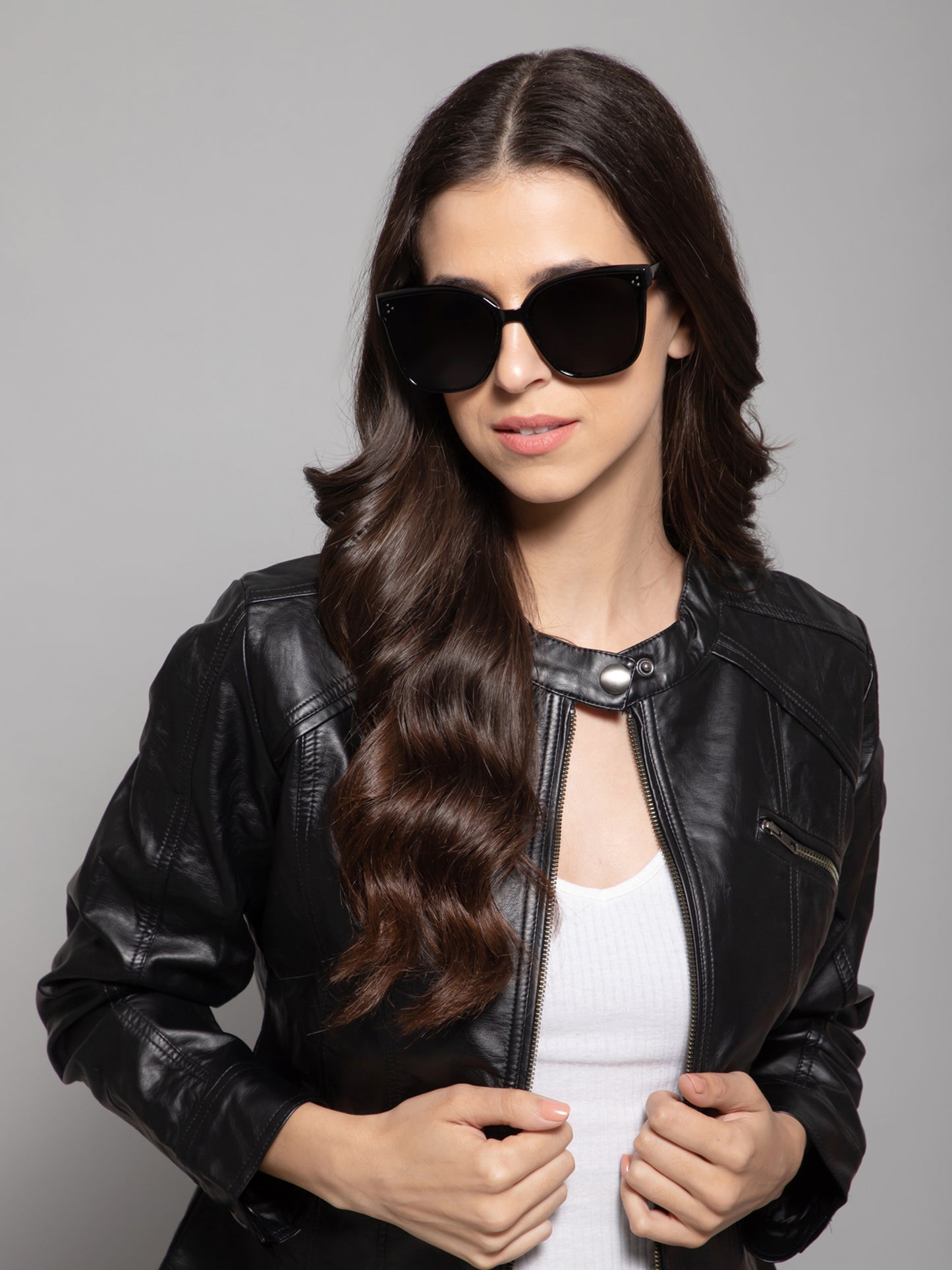 Oversize Black Cat eye Sunglasses For Women