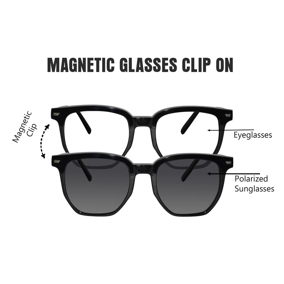 Clip on wayfarer eyeglasses for men & women
