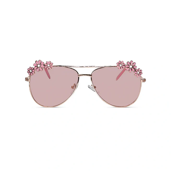 Aviator Floral Blue Sunglasses For Girls