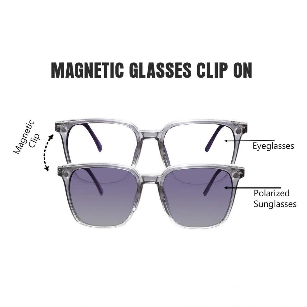 Clip on wayfarer eyeglasses for men & women