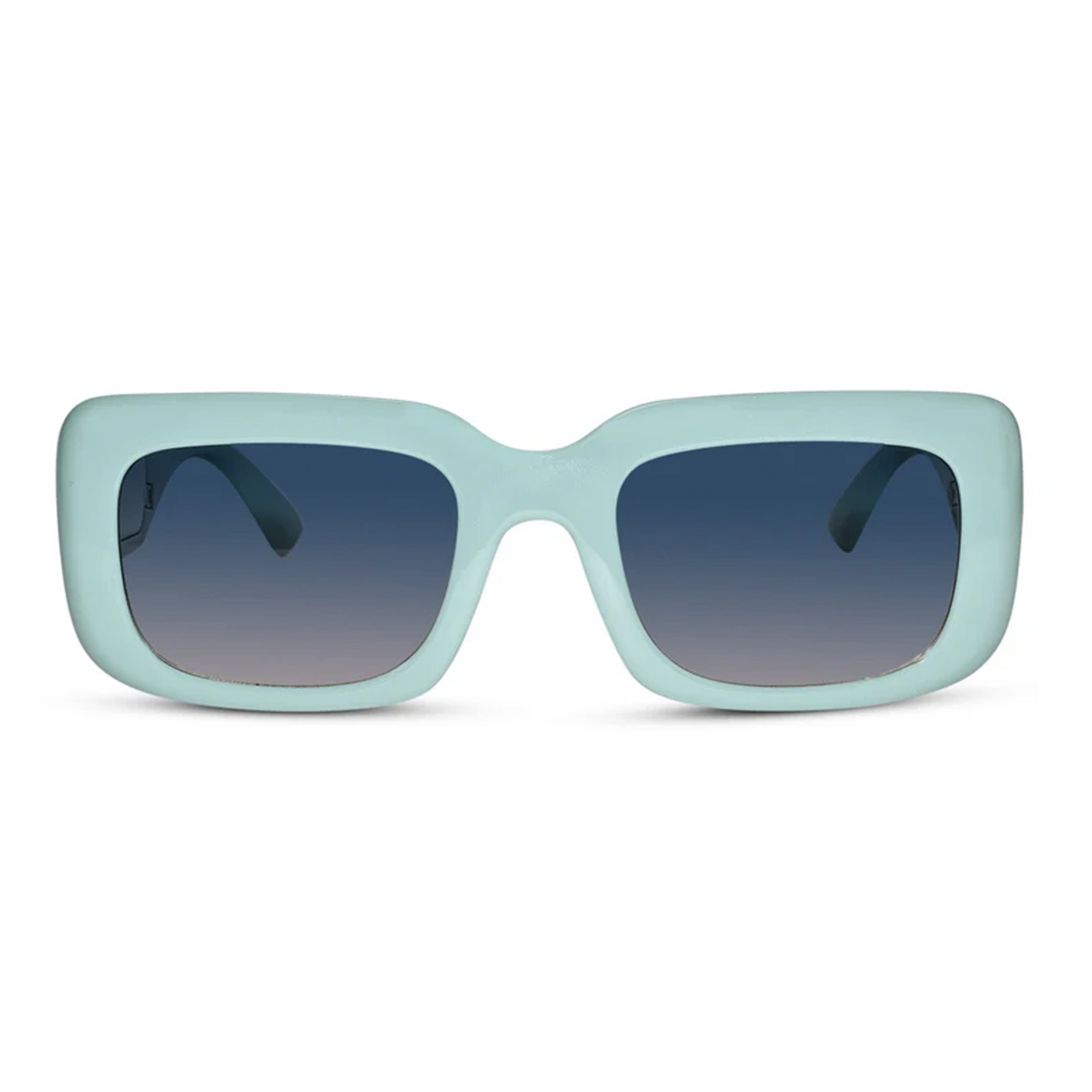 Green Floral Designer Rectangular Sunglasses For Women