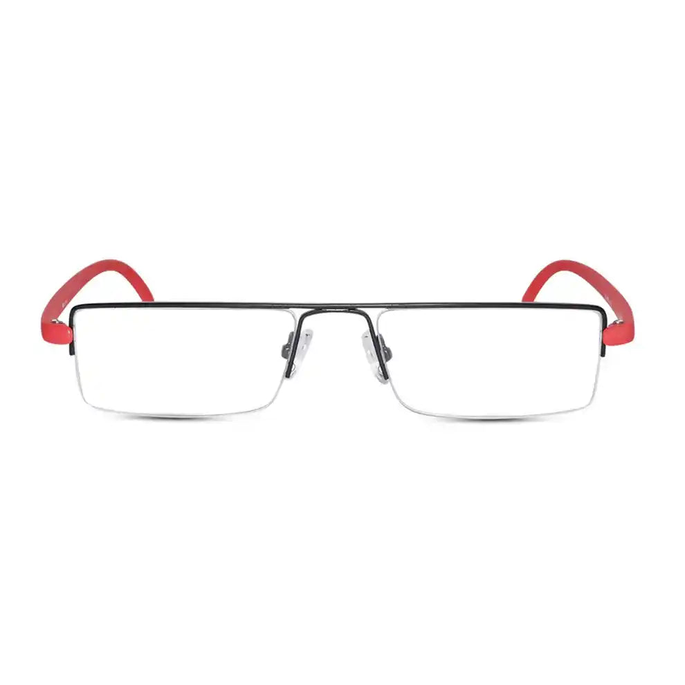 Readers Matte Black - Red Half Rim Rectangle