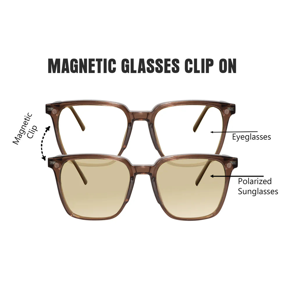Clip On Wayfarer Eyeglasses For Men & Women