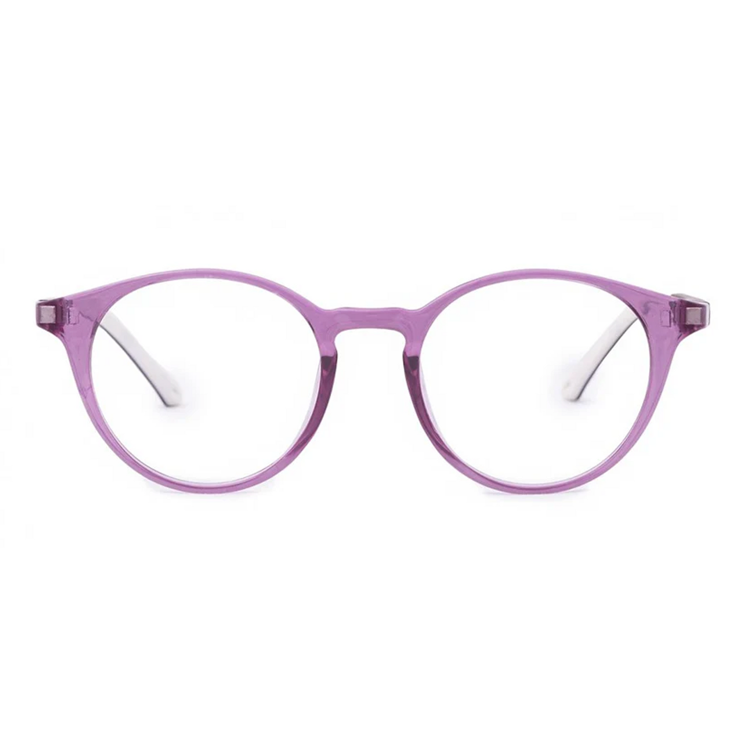 Crystal Purple Full Rim Round Clip on Eyeglasses ( 8-12 Yrs )