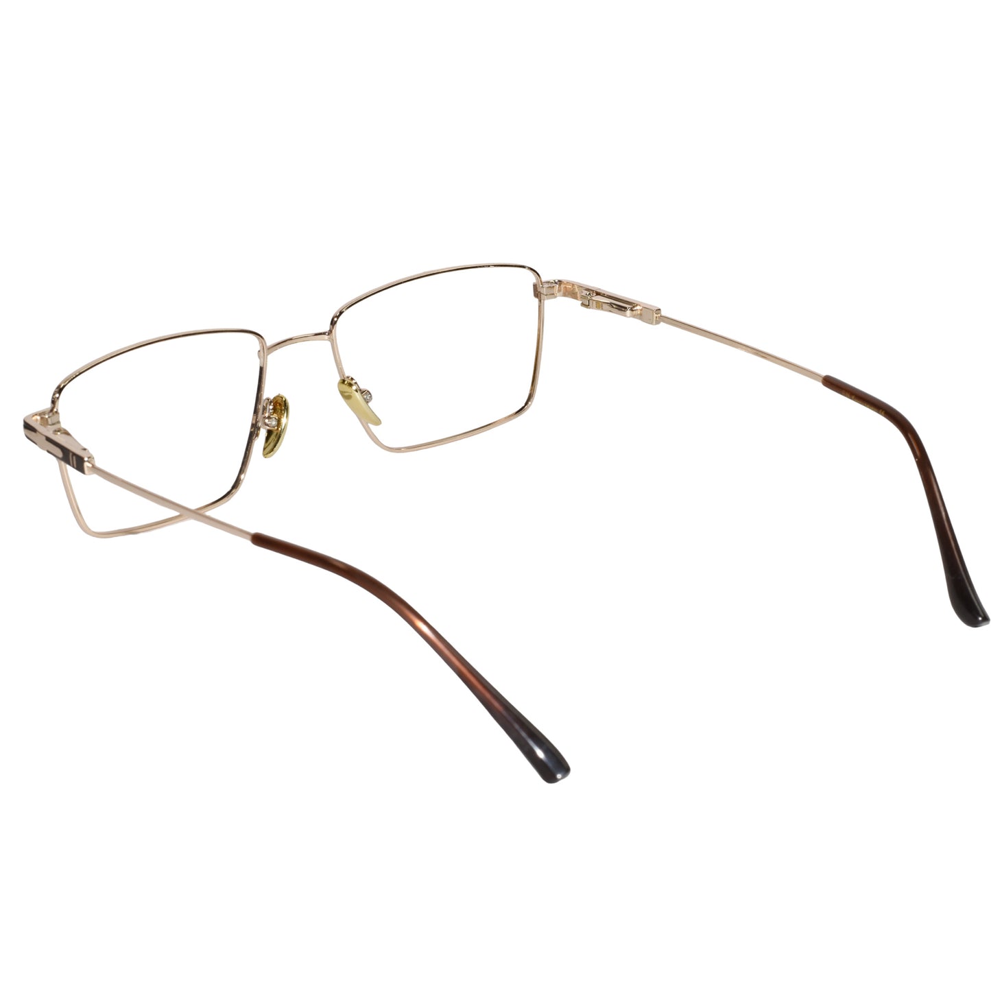 Designer Gold Rectangular Eyeglasses For Men