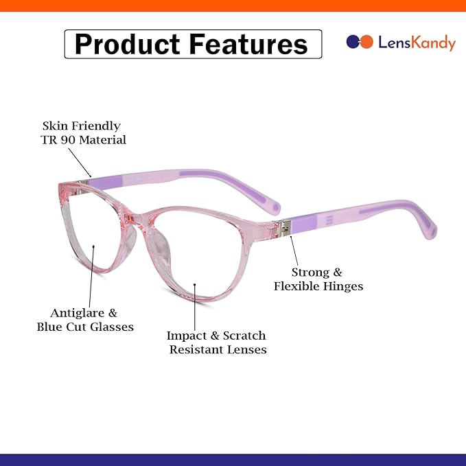 Round Pink Eyeglasses For Girls