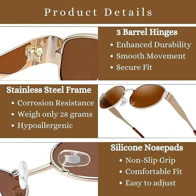 Retro Golden Oval Sunglasses for Women & Men