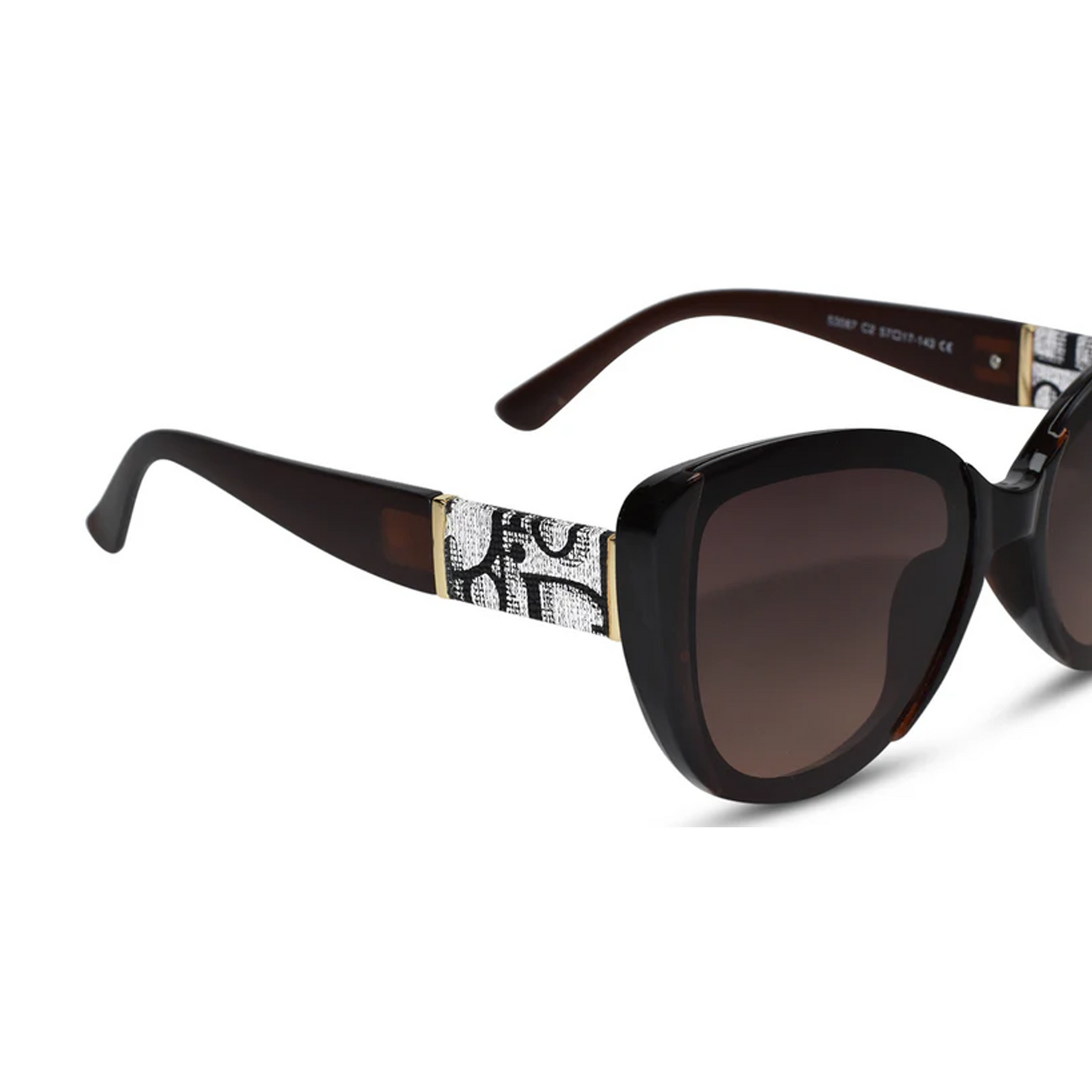 Brown Oversize Cat eye  Sunglasses For Women