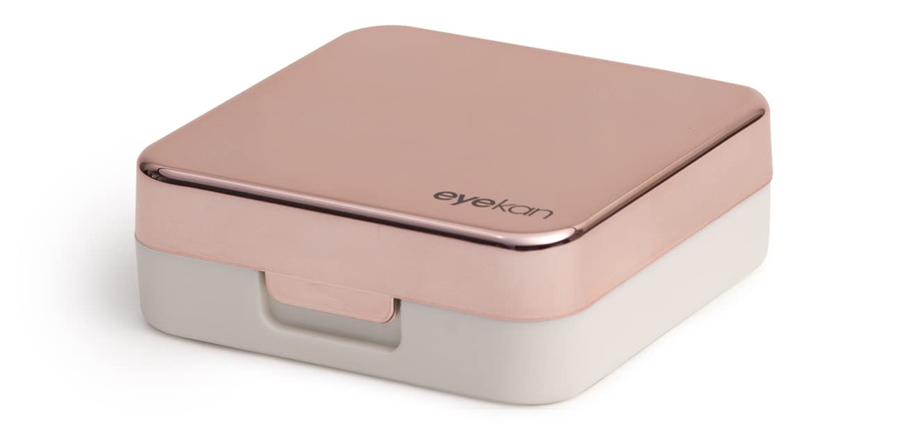 Eyekan Travel Contact Lens Case Box with Mirror (Rose Gold)