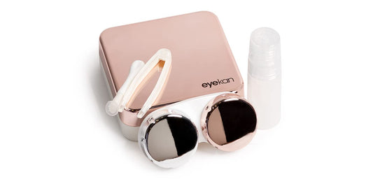 Eyekan Travel Contact Lens Case Box with Mirror (Rose Gold)