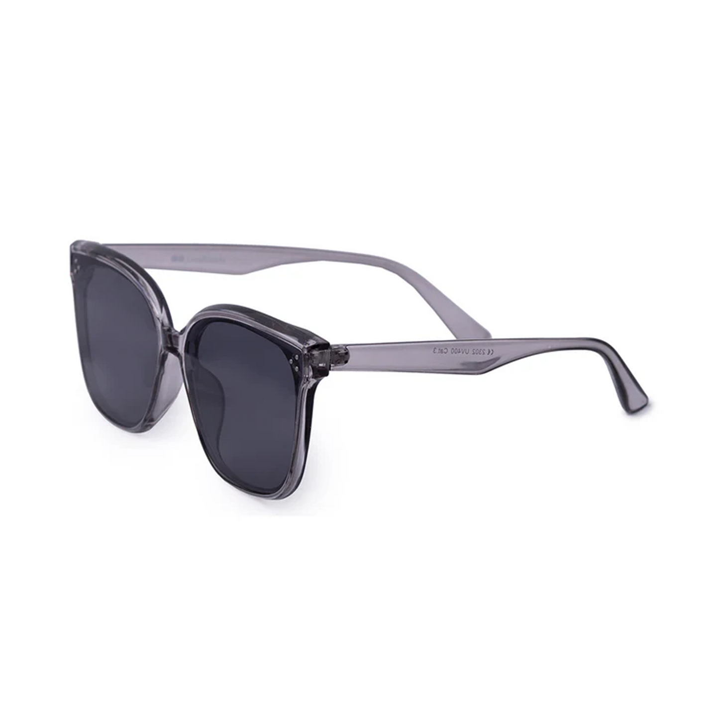 Crystal Grey Oversize Cat Eye Sunglasses For Women