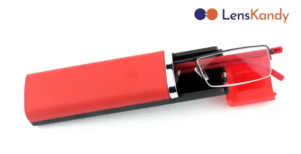 Readers Matte Black - Red Half Rim Rectangle