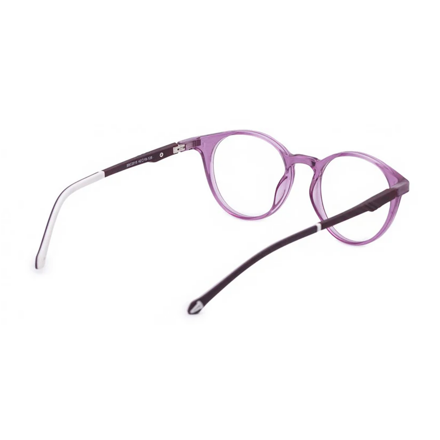 Crystal Purple Full Rim Round Clip on Eyeglasses ( 8-12 Yrs )