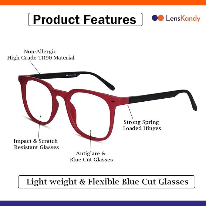 Matt Red Black Wayfarer Eyeglasses