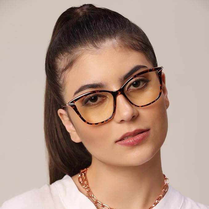 Brown Golden Cat eye Eyeglasses for Women