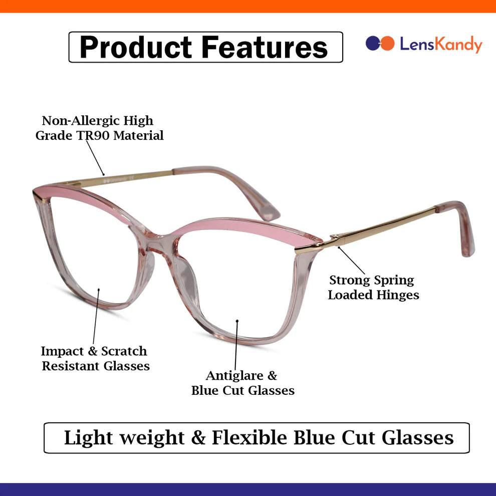 Brown Golden Cat eye Eyeglasses for Women