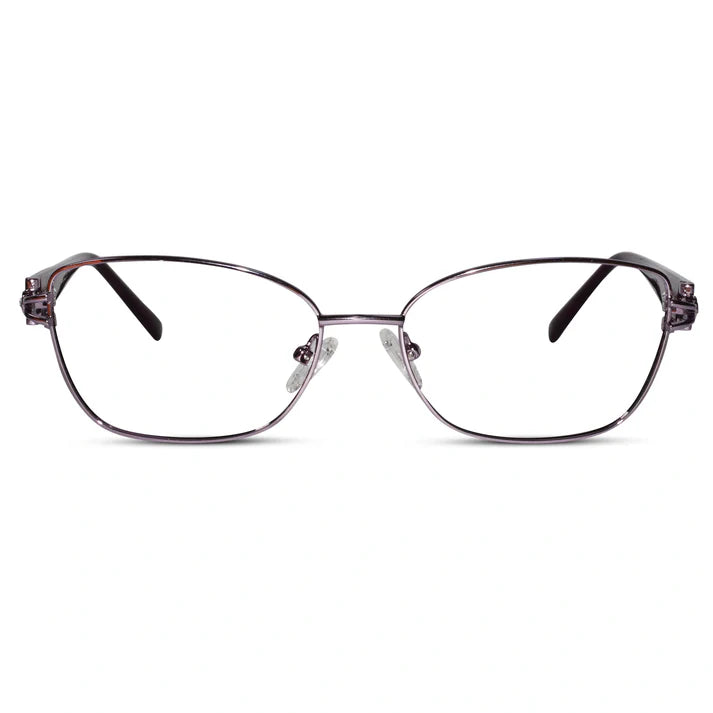 Gold Brown Rimless Cat eye Eyeglasses For Women