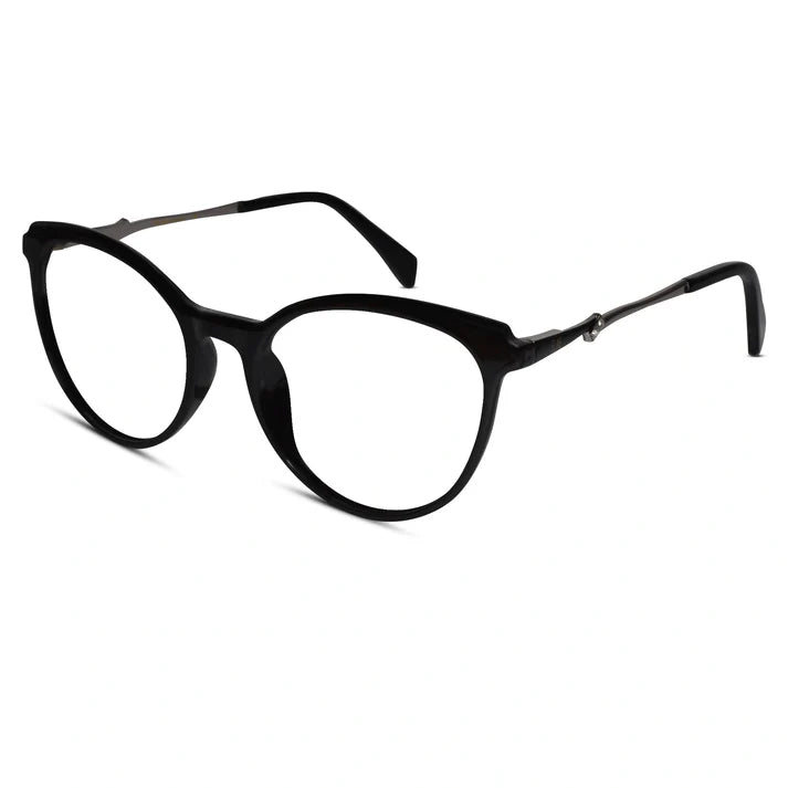 Crystal Red Designer Rimless Cat eye Eyeglasses For Women