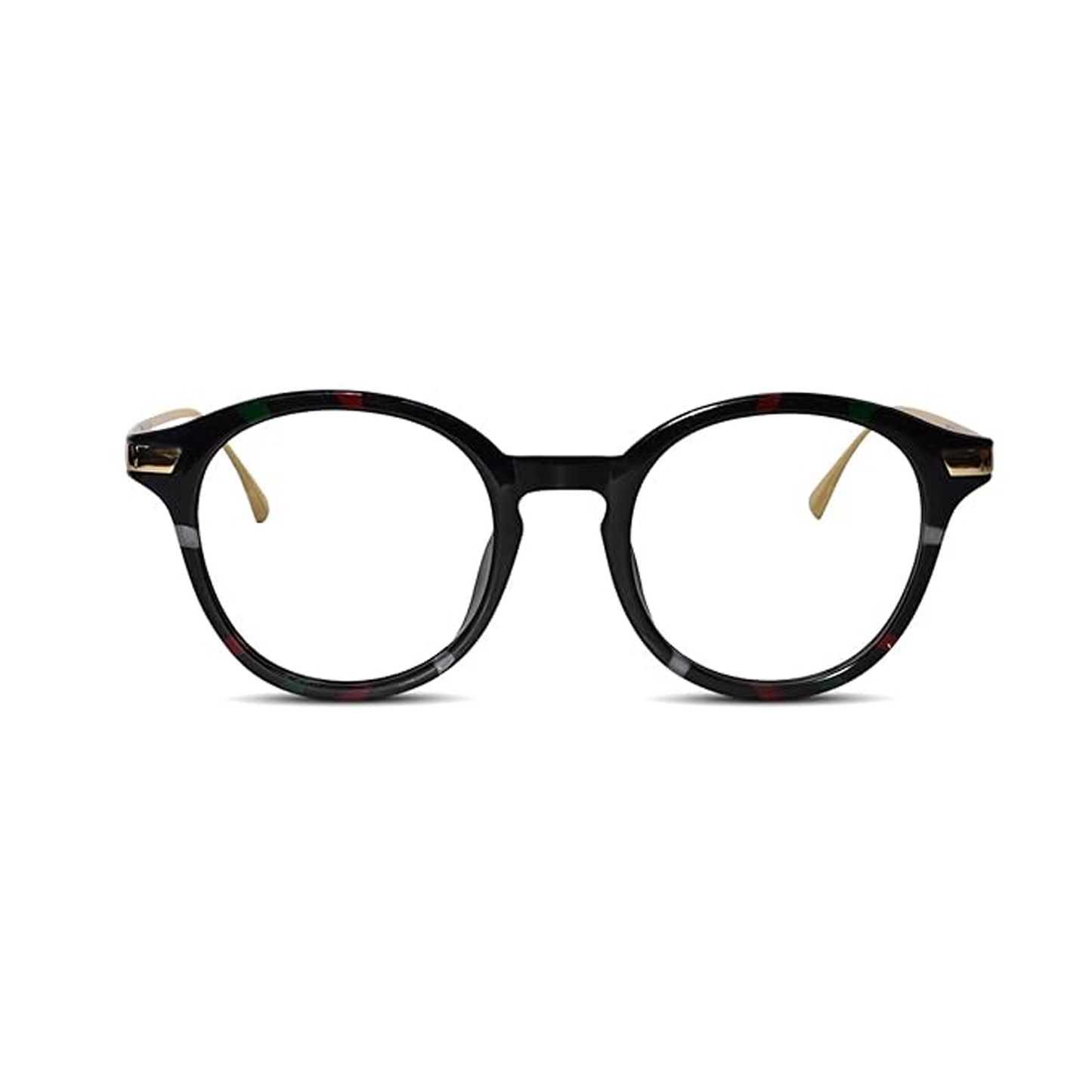 Front view of black round computer screen protection glasses.Best for sceen work and reduce the eye strain