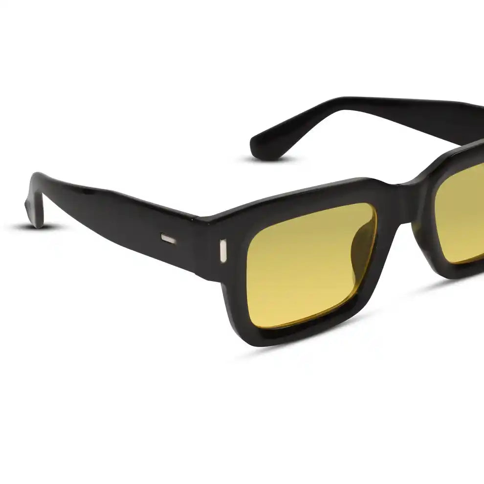 Black Blue Tint Bold Wayfarer Sunglasses