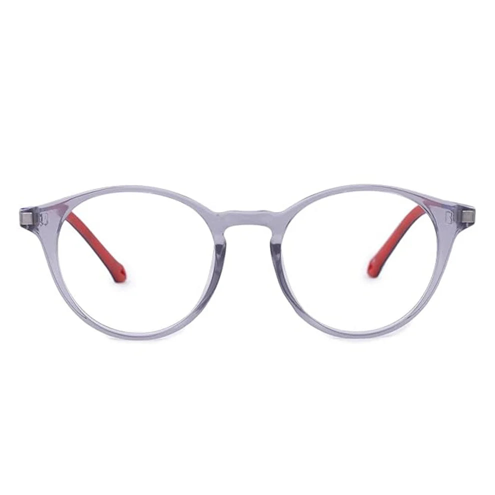 Crystal Purple Full Rim Round Clip On Eyeglasses