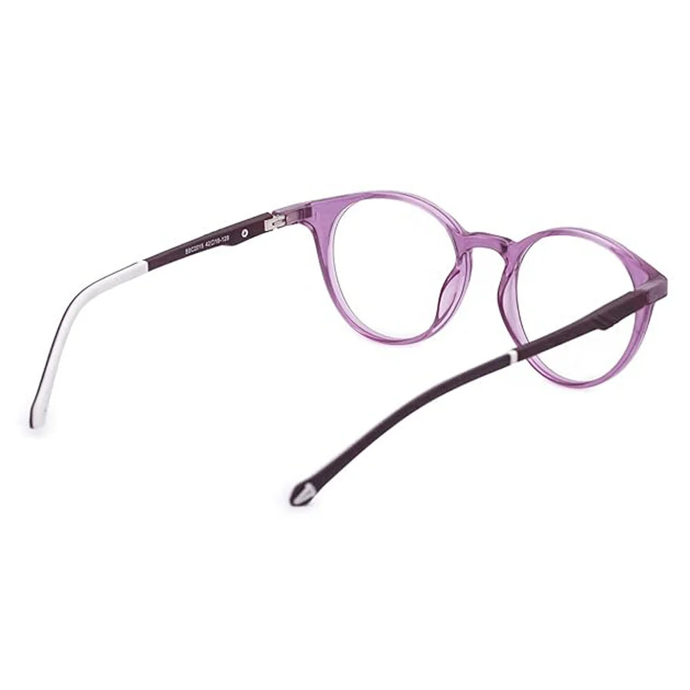 Crystal Pink Round Full Rim Clip On Eyeglasses For Kids