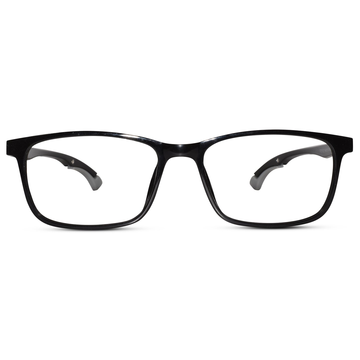 Rectangular black Ear Lock Anti Slip Eyeglasses and computer glasses for men & Women