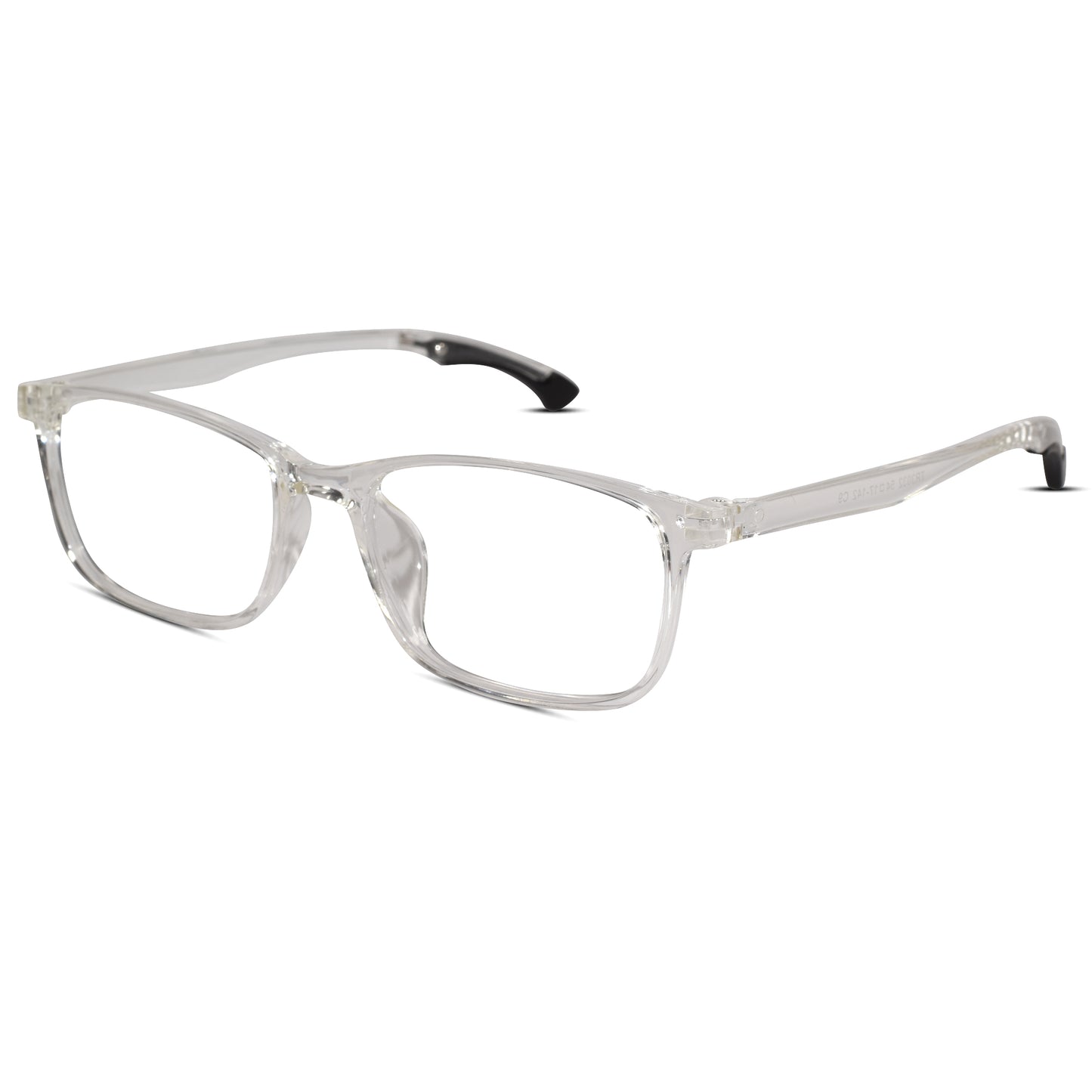 Rectangular black Ear Lock Anti Slip Eyeglasses and computer glasses for men & Women