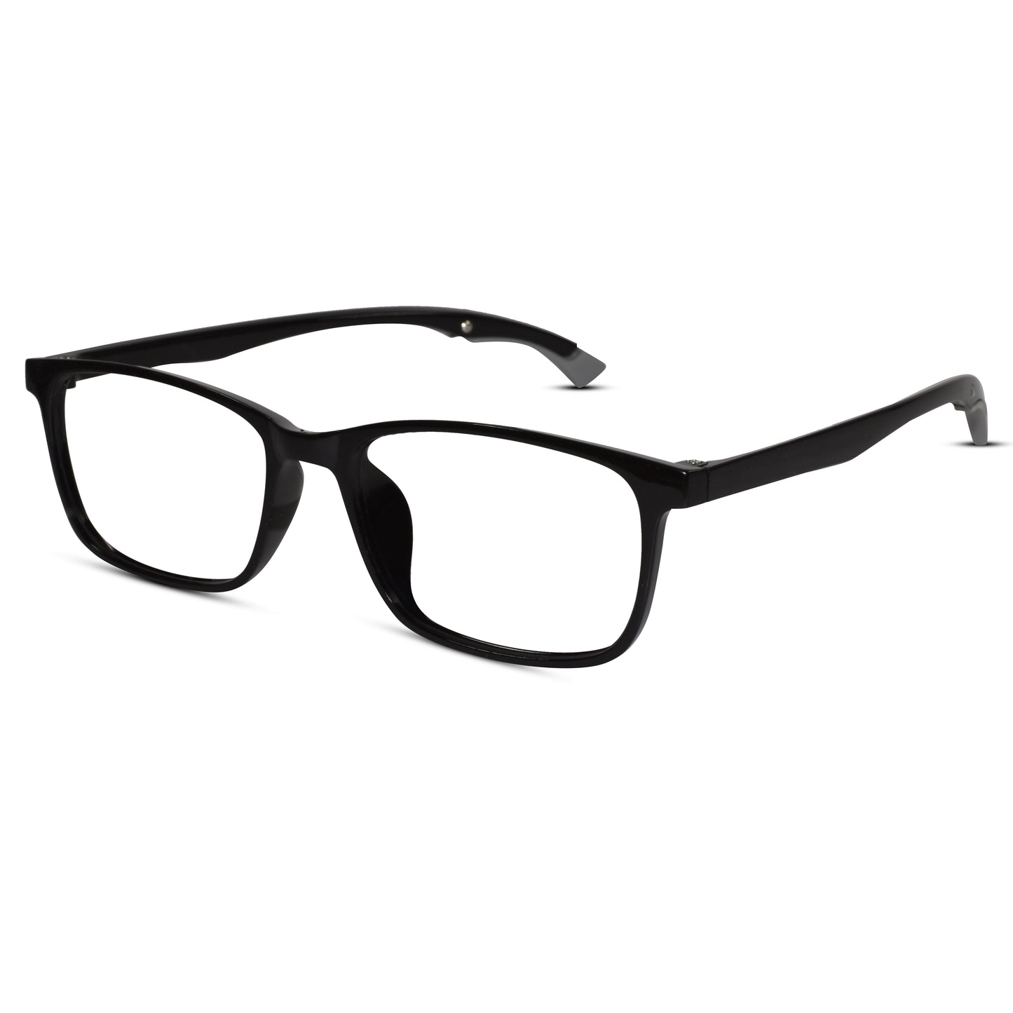 Rectangular black Ear Lock Anti Slip Eyeglasses and computer glasses for men & Women