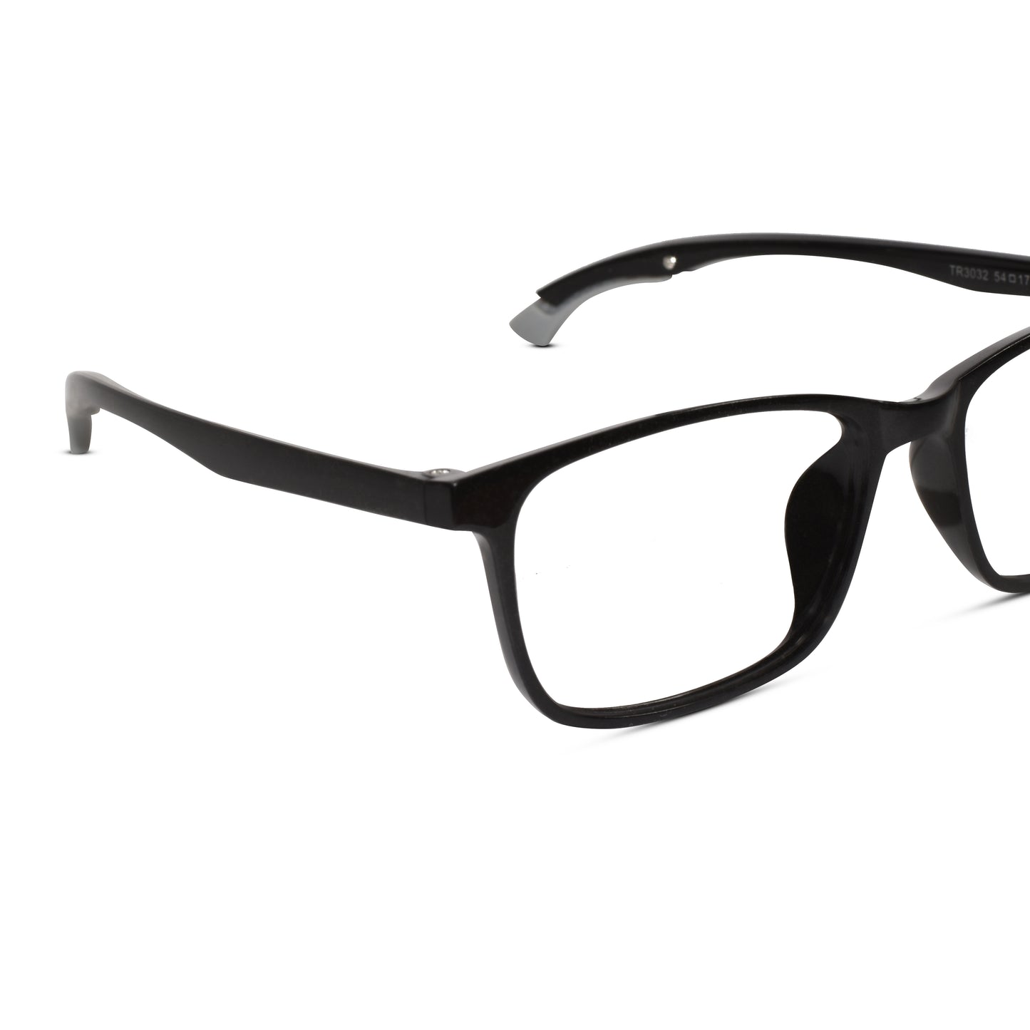 Rectangular black Ear Lock Anti Slip Eyeglasses and computer glasses for men & Women