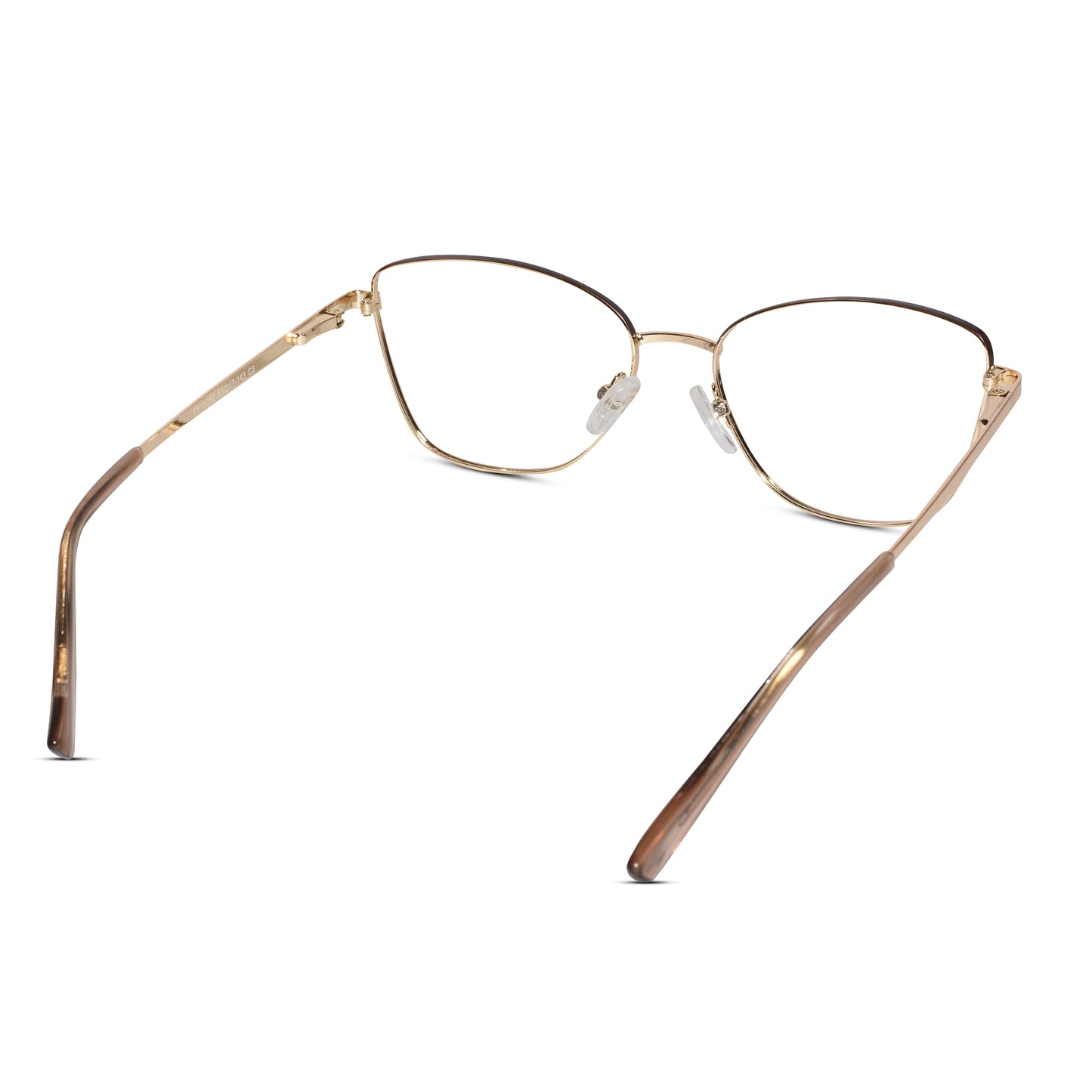 Gold-Brown Rimless Cat-Eye Eyeglasses