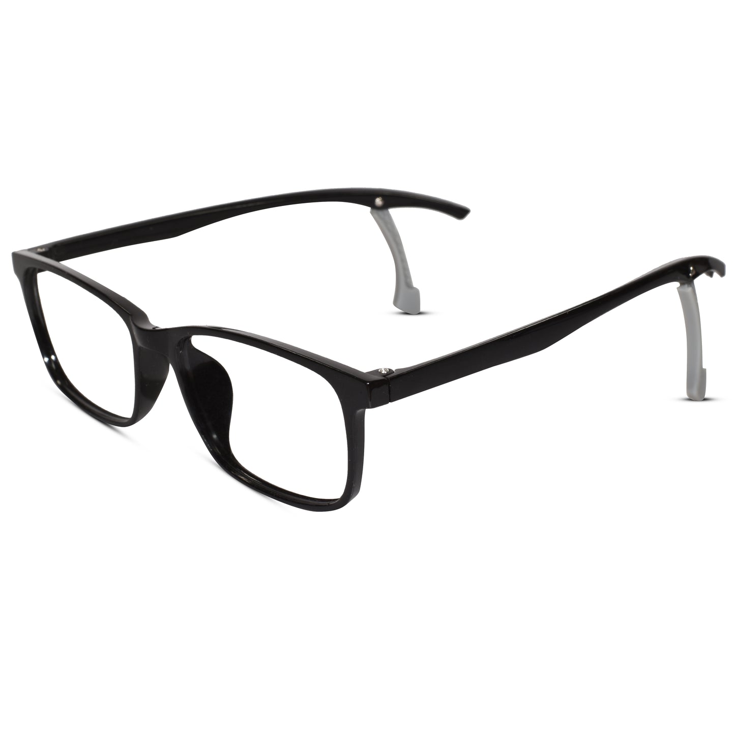 Rectangular black Ear Lock Anti Slip Eyeglasses and computer glasses for men & Women