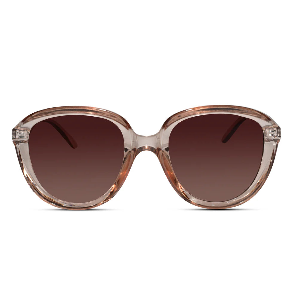 Black with white Temple Cateye Sunglasses For Women