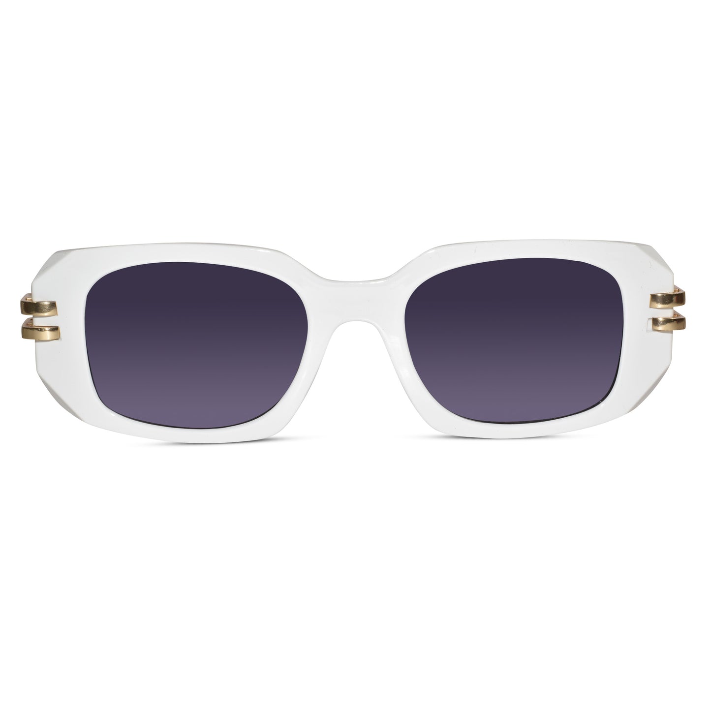 White Bold Rectangular Sunglasses for women & men