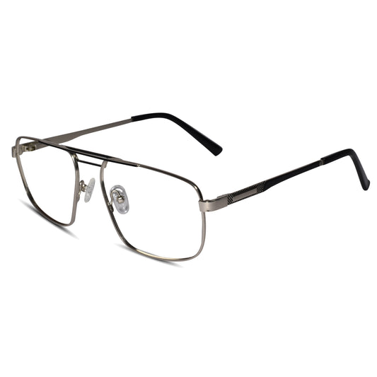Silver Aviator Eyeglasses & Computer Glasses For Men