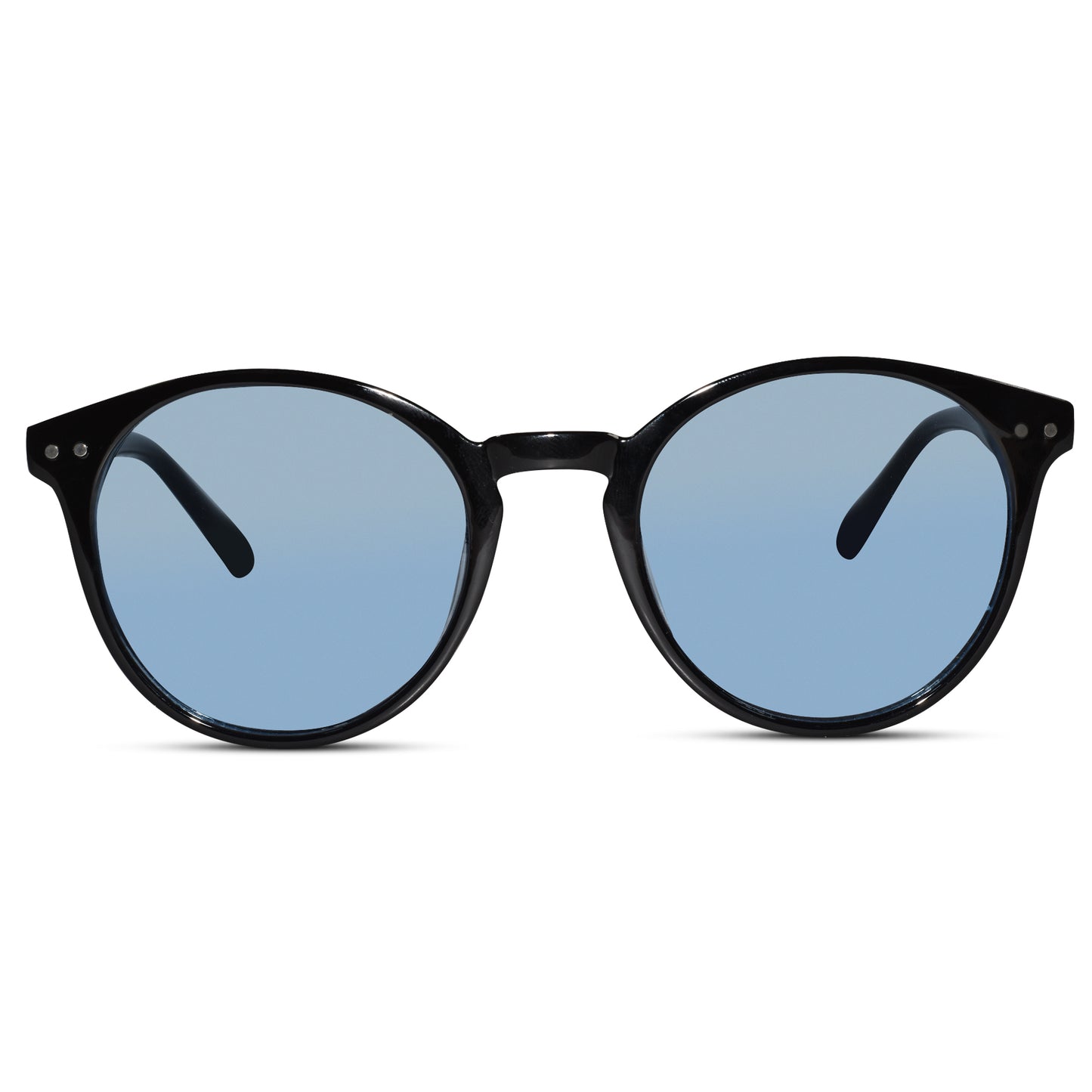 Glossy Black Blue Sunglasses For Women