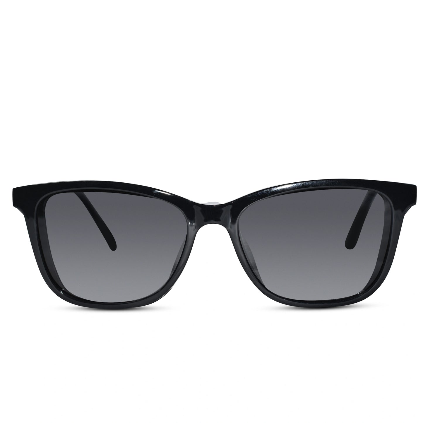 Shiny Black Cat Eye Clip On Eyeglasses For Men & Women