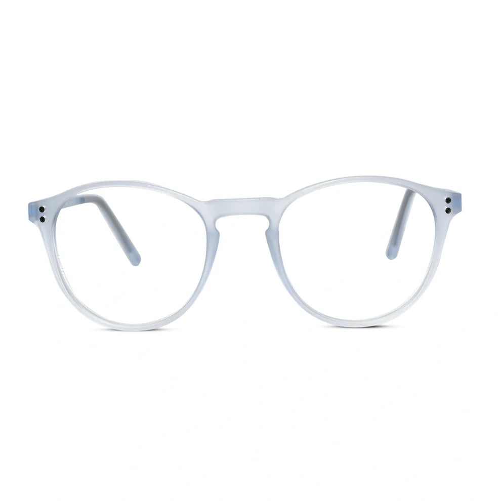 Matt Black Round Clip On Eyeglasses For Men & Women