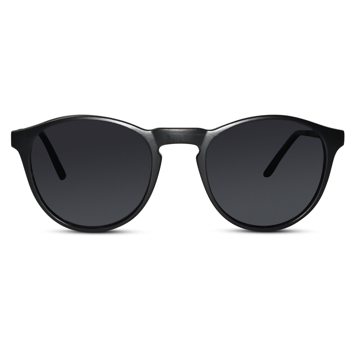 Matt Black Round Clip On Eyeglasses For Men & Women